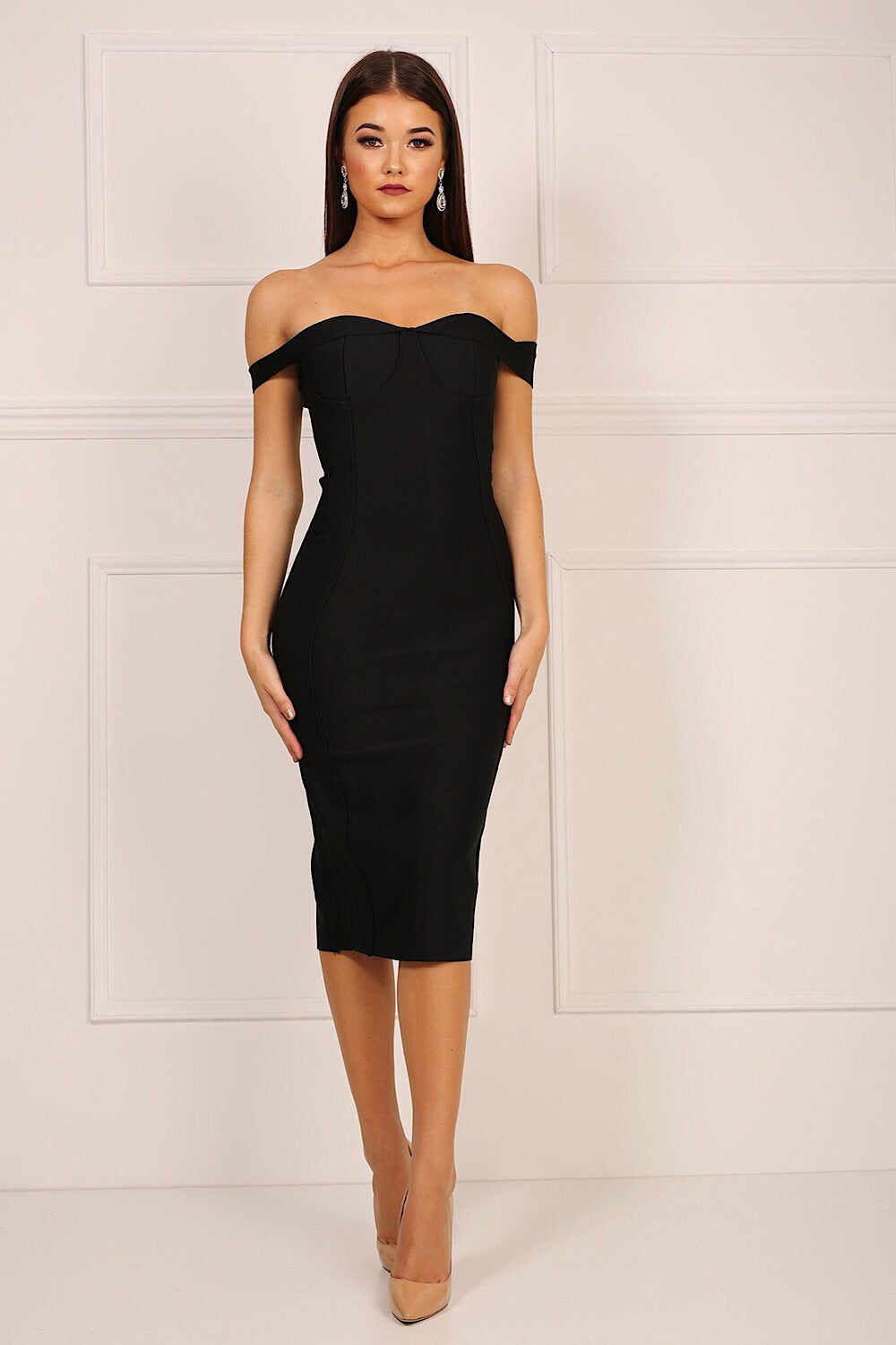 Amelia Black Bandage Dress