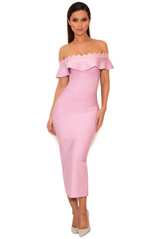 Vogue Pink Bandage Dress