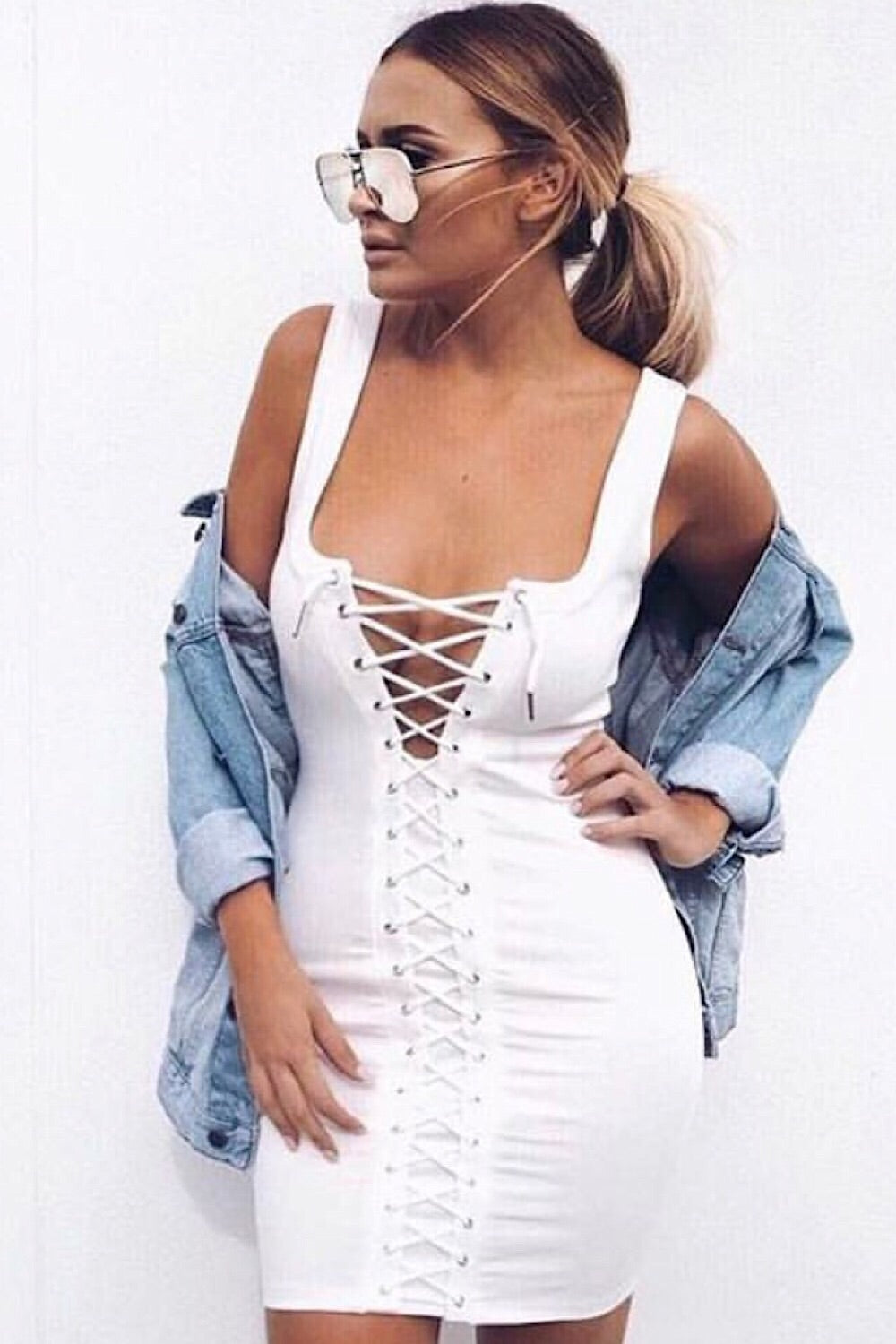 Sibi white Bandage Dress