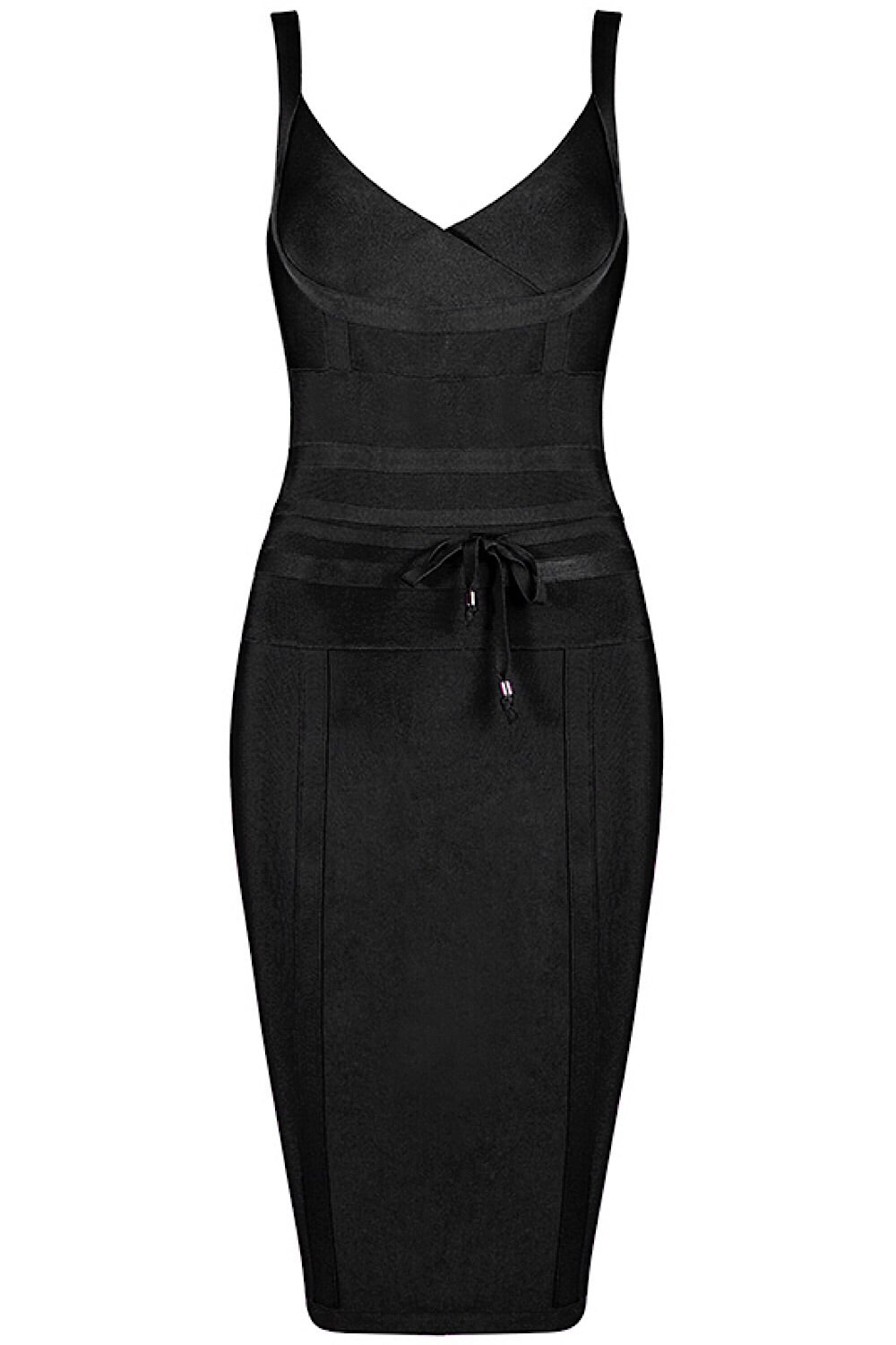 Black Tie Waist Bandage Dress