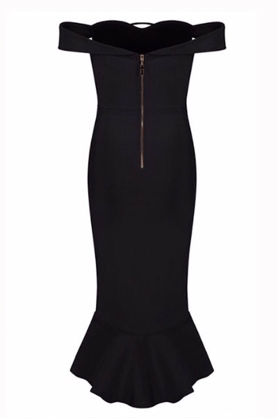 black bandage frill hem bodycon dress Rendezvous – Blush Boutique feed-cl0-other Burgundy Long Tie Back Color:Gray backless design for an