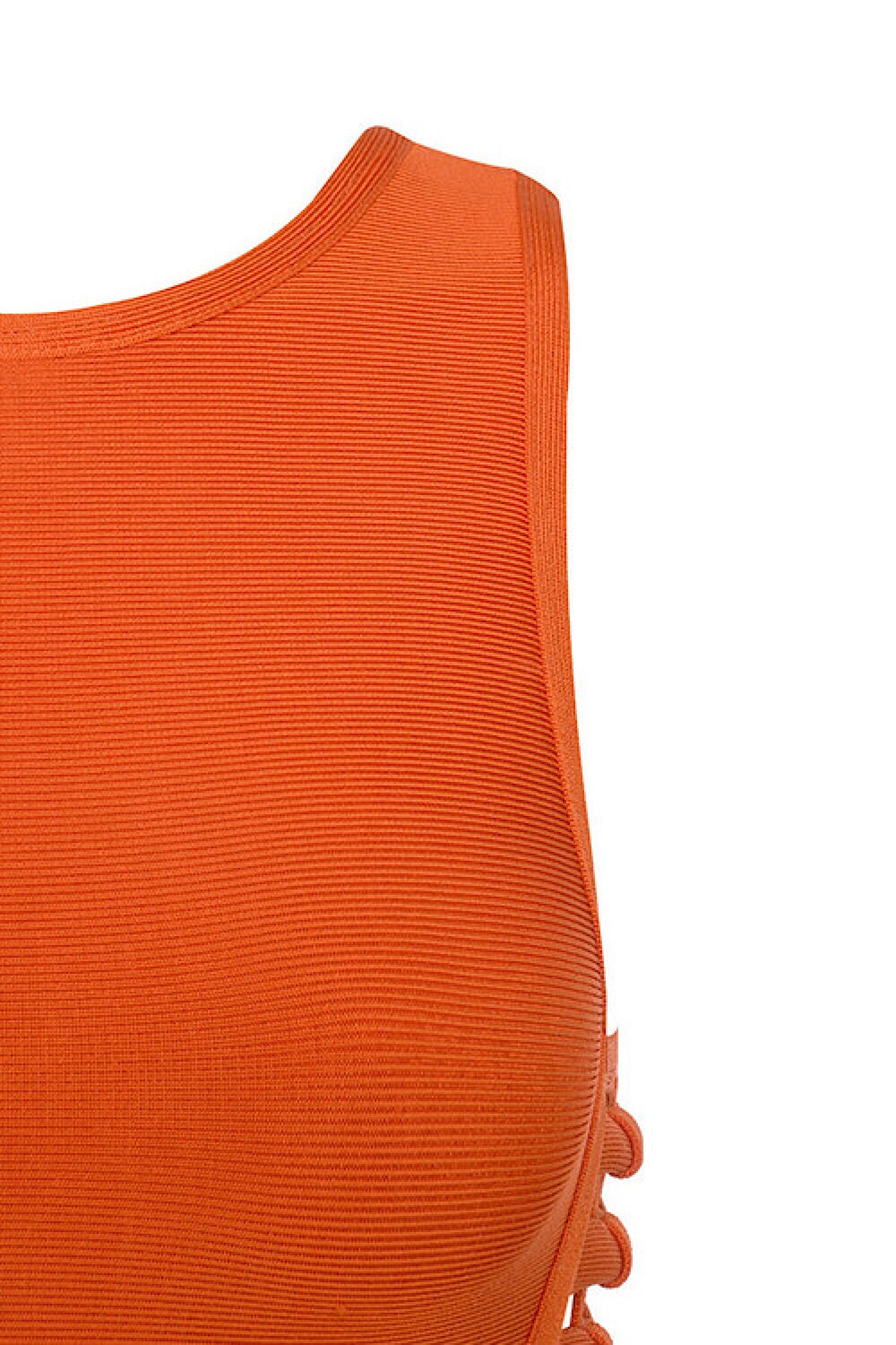 Kira Side Knot Orange Bandage Dress