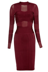 Monica Wine Bandage Dress