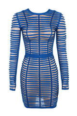 Ysabel Blue Knot Twist Bandage Dress