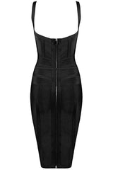 Black Tie Waist Bandage Dress
