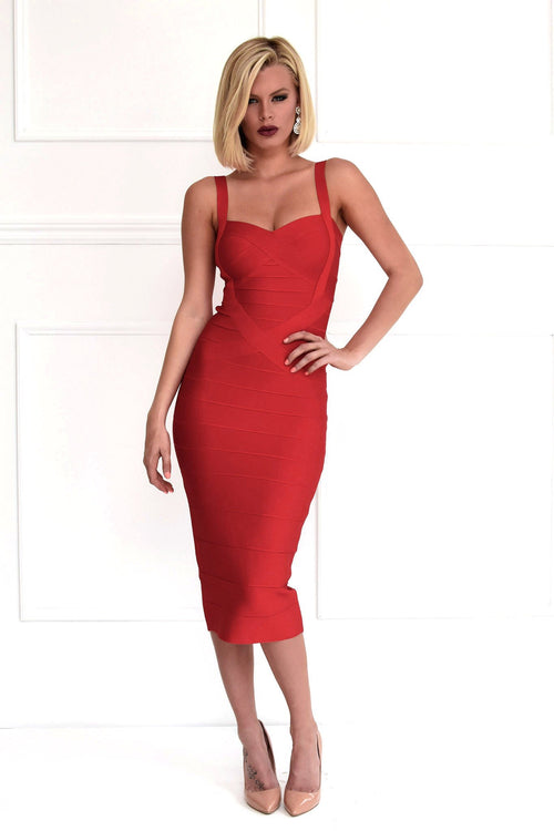 Vogue Red Bandage Dress