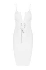 Sue White Tie Up Bandage Dress