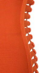 Kira Side Knot Orange Bandage Dress