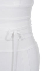 White Tie Waist Bandage Dress