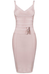 Blush Tie Waist Bandage Dress
