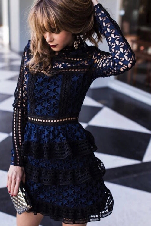 She Is A Star Dress Navy and Black