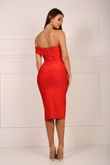 Molly Red One Shoulder Bandage Dress