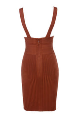 Charmaine Rust Rib Bandage Dress