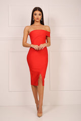 Molly Red One Shoulder Bandage Dress