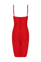 Sue Red Tie Up Bandage Dress