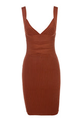 Charmaine Rust Rib Bandage Dress