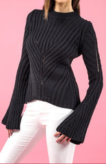 Black Intricate Detail Knit
