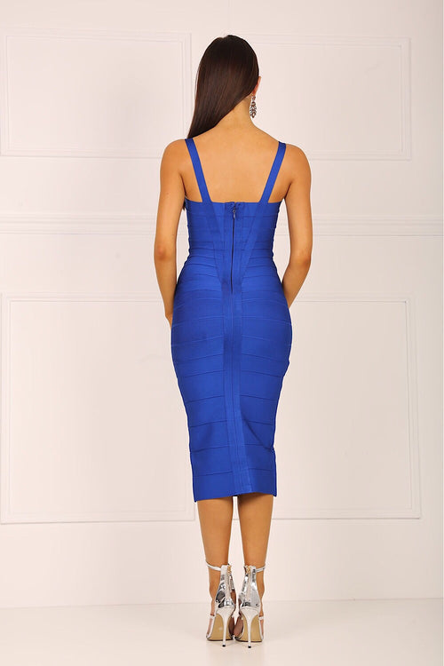 Vogue Royal Blue Bandage Dress