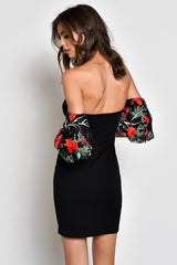 Elly Black Lace Sleeve Dress