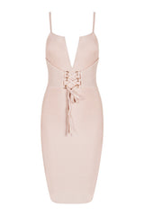 Sue Pink Tie Up Bandage Dress
