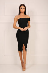 Molly Black One Shoulder Bandage Dress