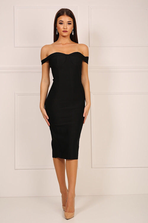 Amelia Black Bandage Dress