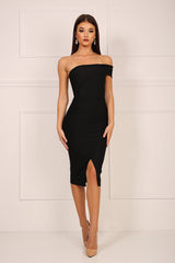 Molly Black One Shoulder Bandage Dress