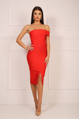 Molly Red One Shoulder Bandage Dress