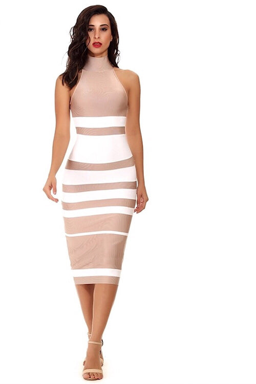 Espresso Stripe Bandage Dress