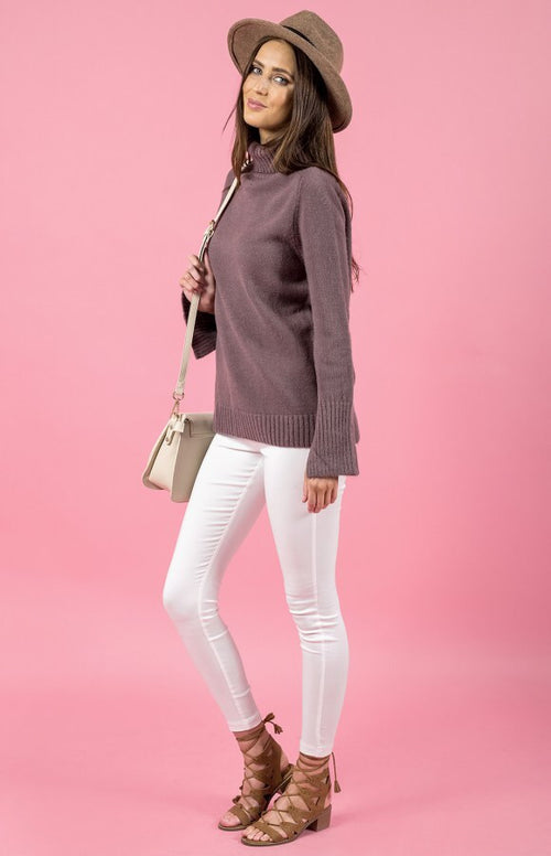 Grace Mauve Turtleneck Knit