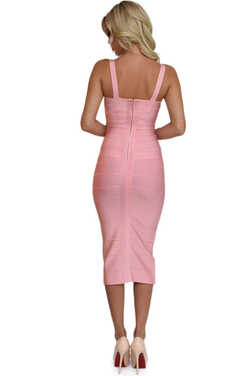 Vogue Pink Bandage Dress