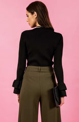 Black Double frill Knit