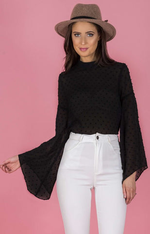Black Double frill Knit