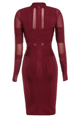 Monica Wine Bandage Dress