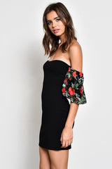 Elly Black Lace Sleeve Dress
