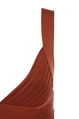Charmaine Rust Rib Bandage Dress